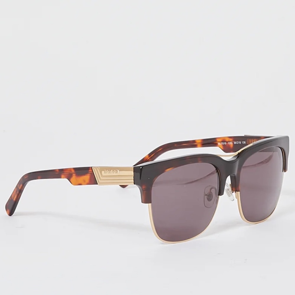 Balmain Tortoise Shell Sunglasses with Gold Accents